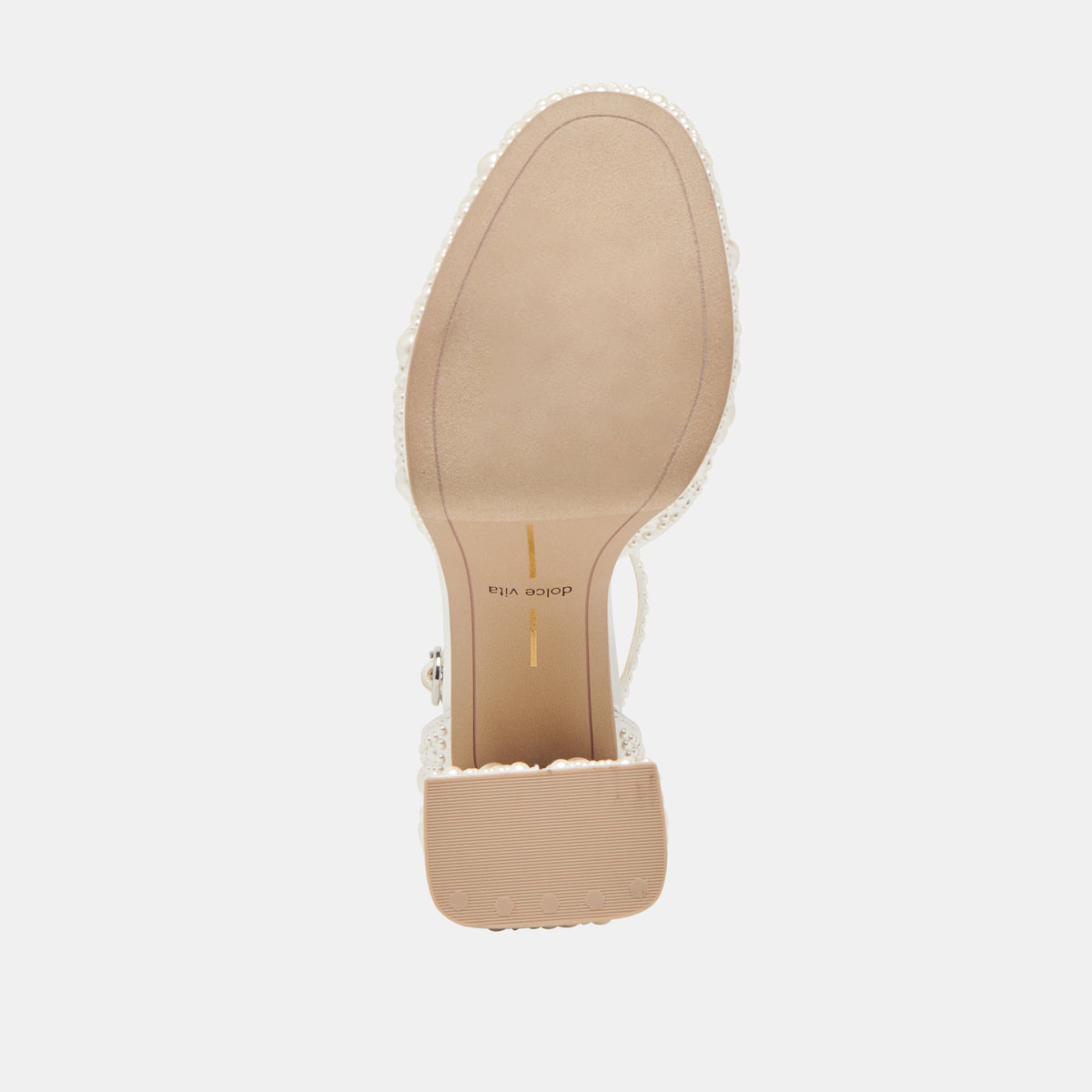 PANDRO PEARL WIDE HEELS TRUE WHITE SATIN - Dolce Vita