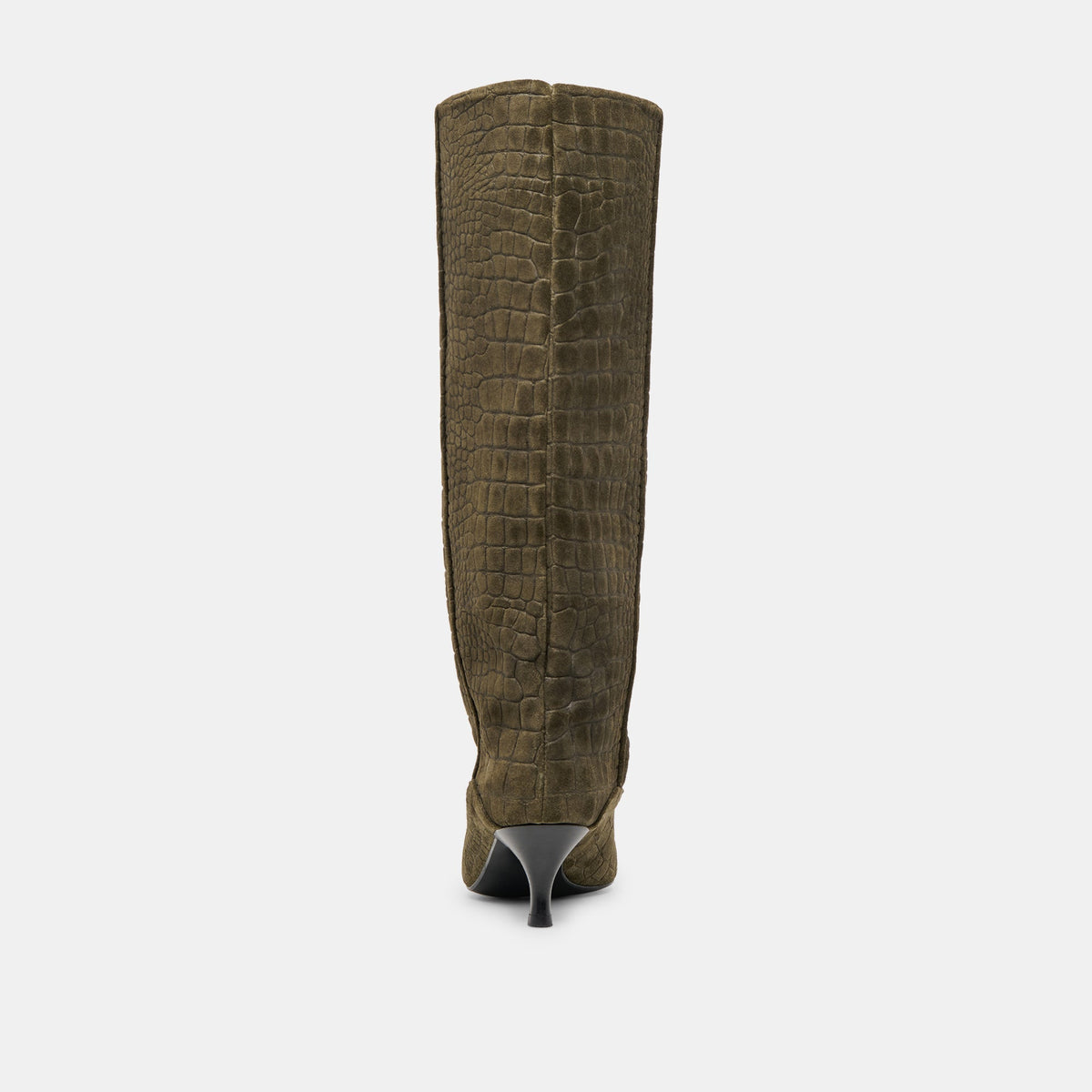 Roxla Olive Croco Embossed Leather Boots - Dolce Vita