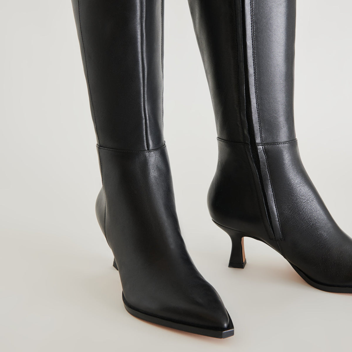 Auggie Black Leather Boots - Dolce Vita