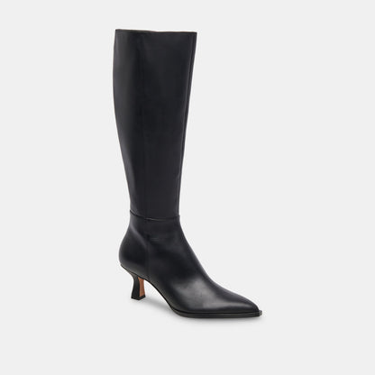 Auggie Black Leather Boots - Dolce Vita