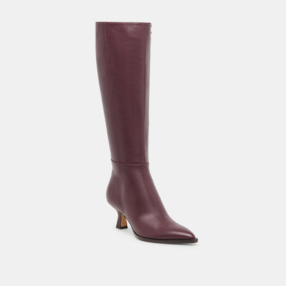 Auggie Wine Leather Boots - Dolce Vita