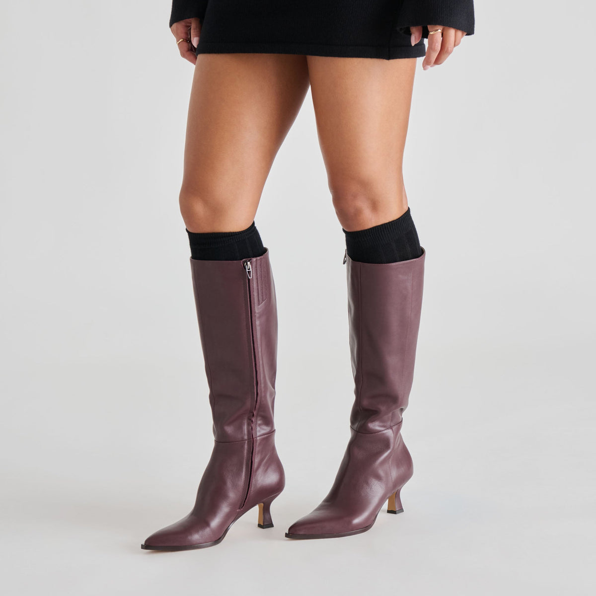 Auggie Wine Leather Boots - Dolce Vita