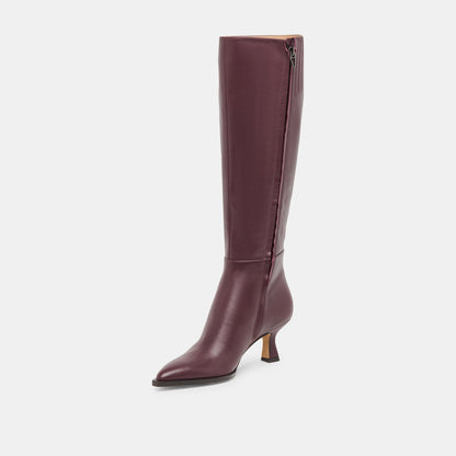 Auggie Wine Leather Boots - Dolce Vita