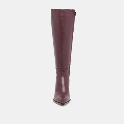 Auggie Wine Leather Boots - Dolce Vita