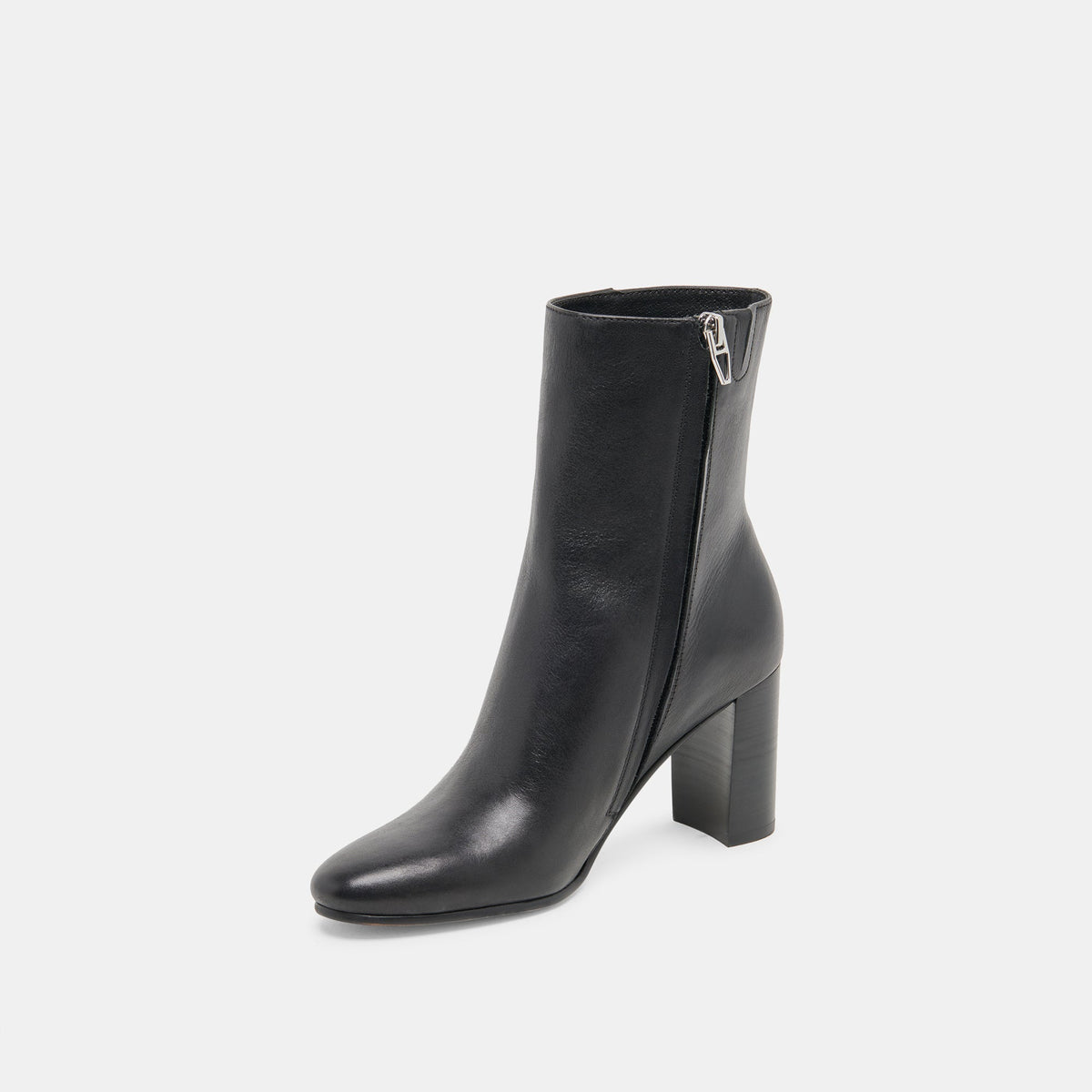 Suzy Wide Black Leather Booties - Dolce Vita
