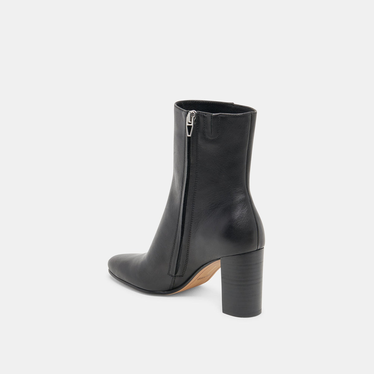 Suzy Wide Black Leather Booties - Dolce Vita