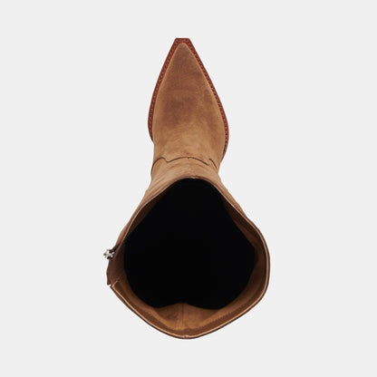 Raj Extra Wide Calf Brown Suede Boots - Dolce Vita