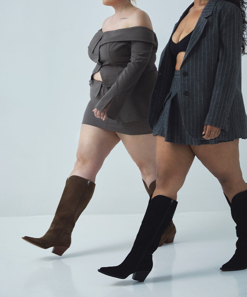 Raj Extra Wide Calf Brown Suede Boots - Dolce Vita