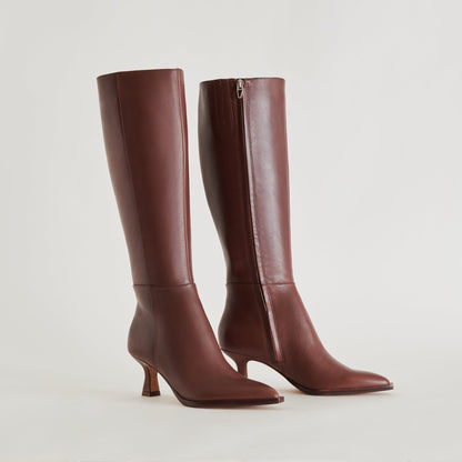 Auggie Extra Wide Calf Chocolate Boots - Dolce Vita
