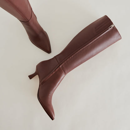 Auggie Extra Wide Calf Chocolate Boots - Dolce Vita
