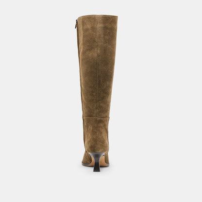 Auggie Olive Suede Wide Calf Boots - Dolce Vita