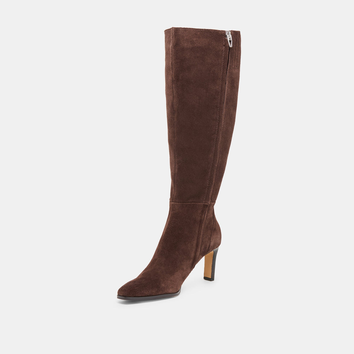 Emmi Dk Brown Suede Wide Calf Boots - Dolce Vita