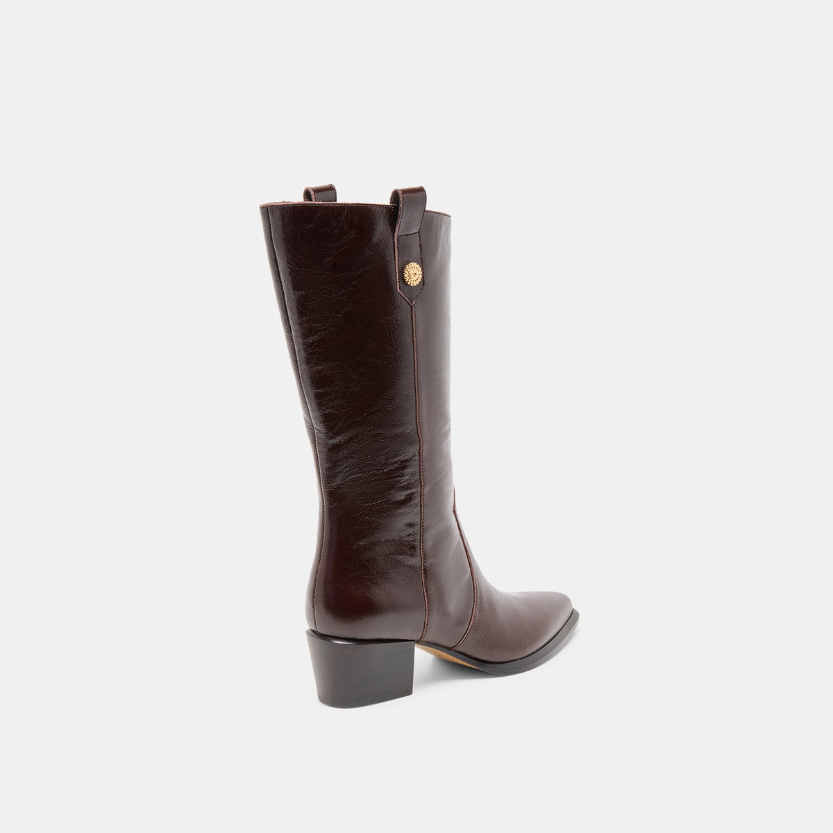 Vern Chocolate Leather Wide Calf Boots - Dolce Vita