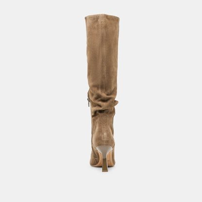 Lousa Olive Suede Wide Calf Boots - Dolce Vita