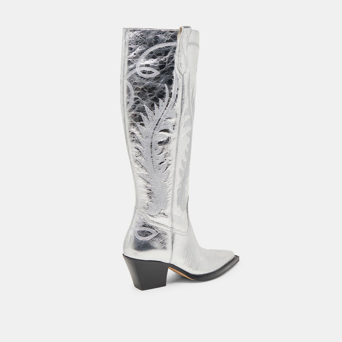 RYATT WIDE CALF BOOTS SILVER DISTRESSED LEATHER - Dolce Vita