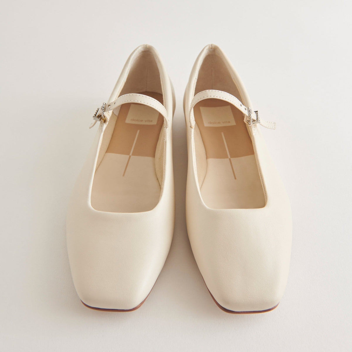 Reyes Ivory Leather Ballet Flats - Dolce Vita