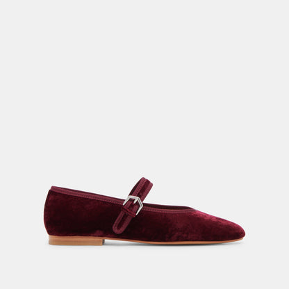 ROSLYN BALLET FLATS WINE VELVET - Dolce Vita