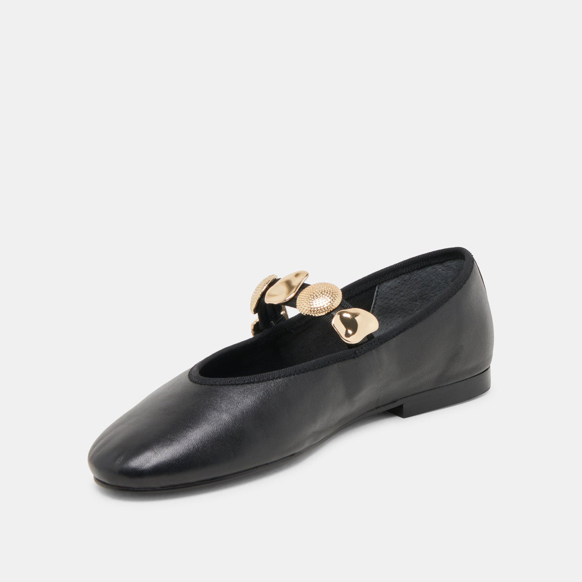Relan Black Leather Ballet Flats - Dolce Vita