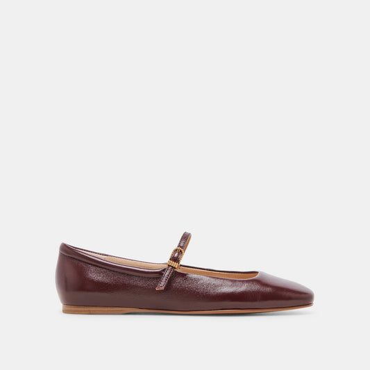 REYES BALLET FLATS CRANBERRY CRINKLE PATENT - Dolce Vita