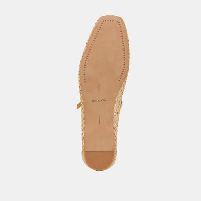 Reyes Lt Natural Woven Raffia Ballet Flats - Dolce Vita