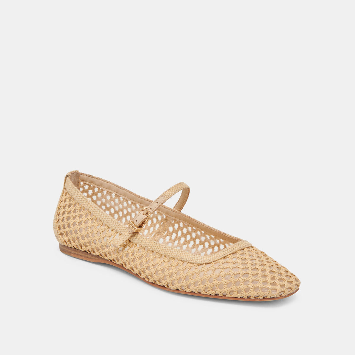 Reyes Lt Natural Woven Raffia Ballet Flats - Dolce Vita