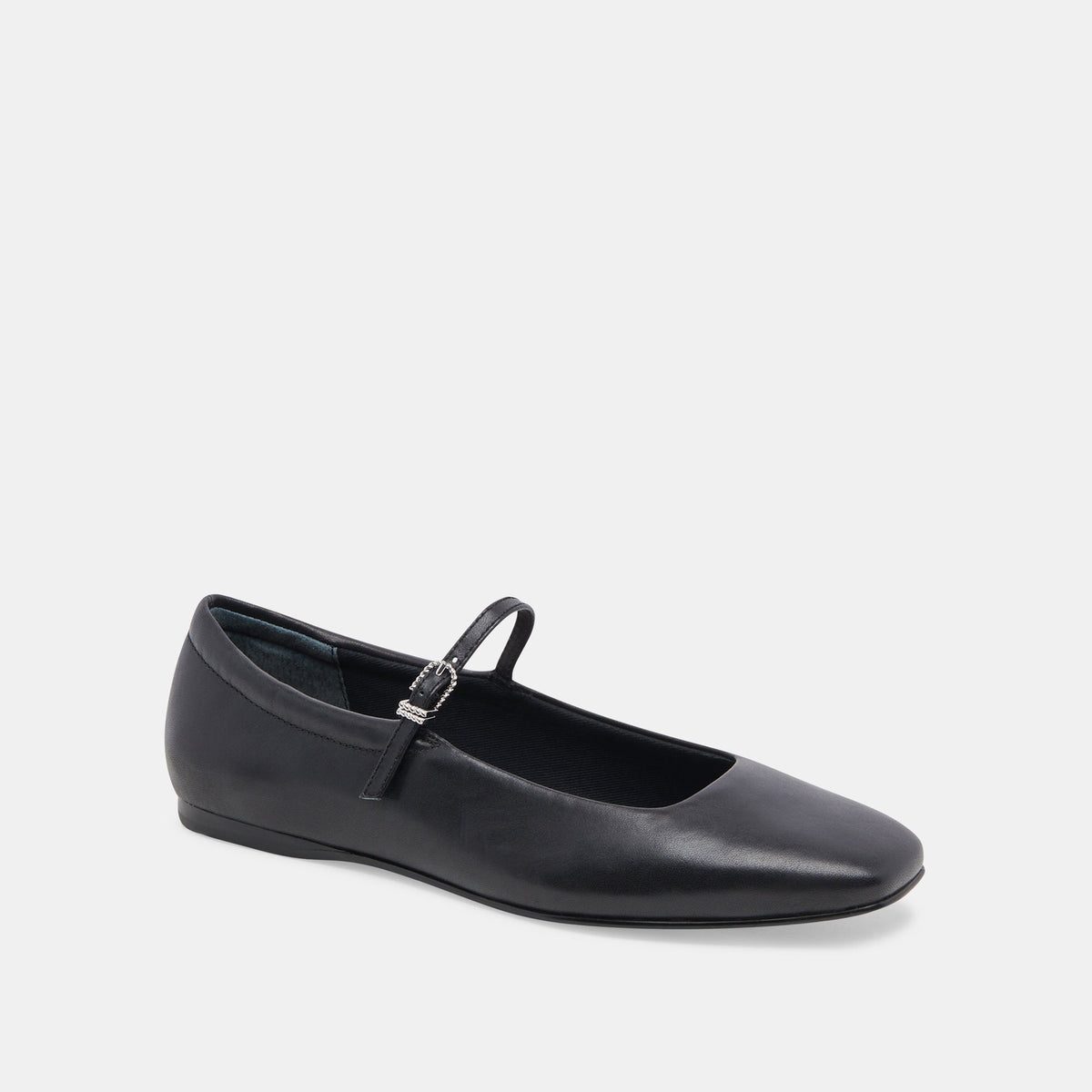 Reyes Wide Ballet Flats Black Leather - Dolce Vita