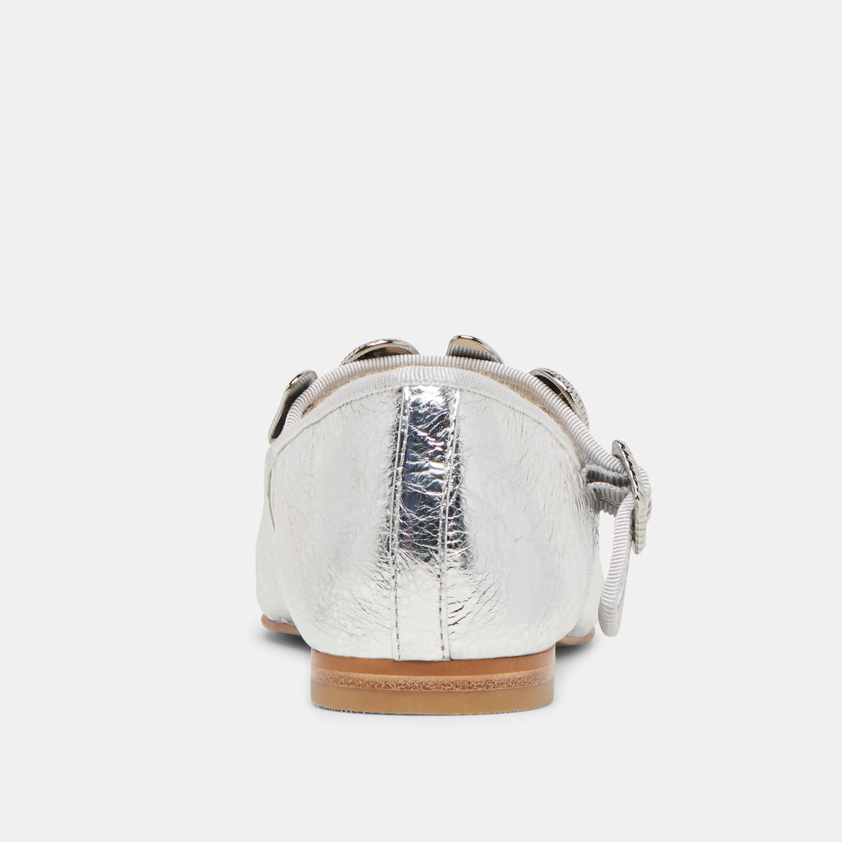 Relan Silver Distressed Leather Ballet Flats - Dolce Vita