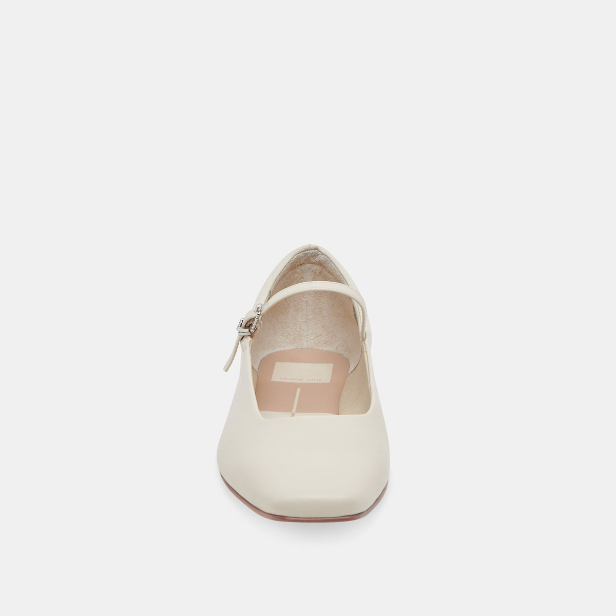 Reyes Wide Ballet Flats Ivory Leather - Dolce Vita