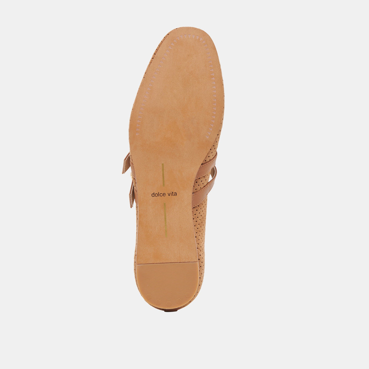 Baylee Wide Pecan Perforated Suede Ballet Flats - Dolce Vita