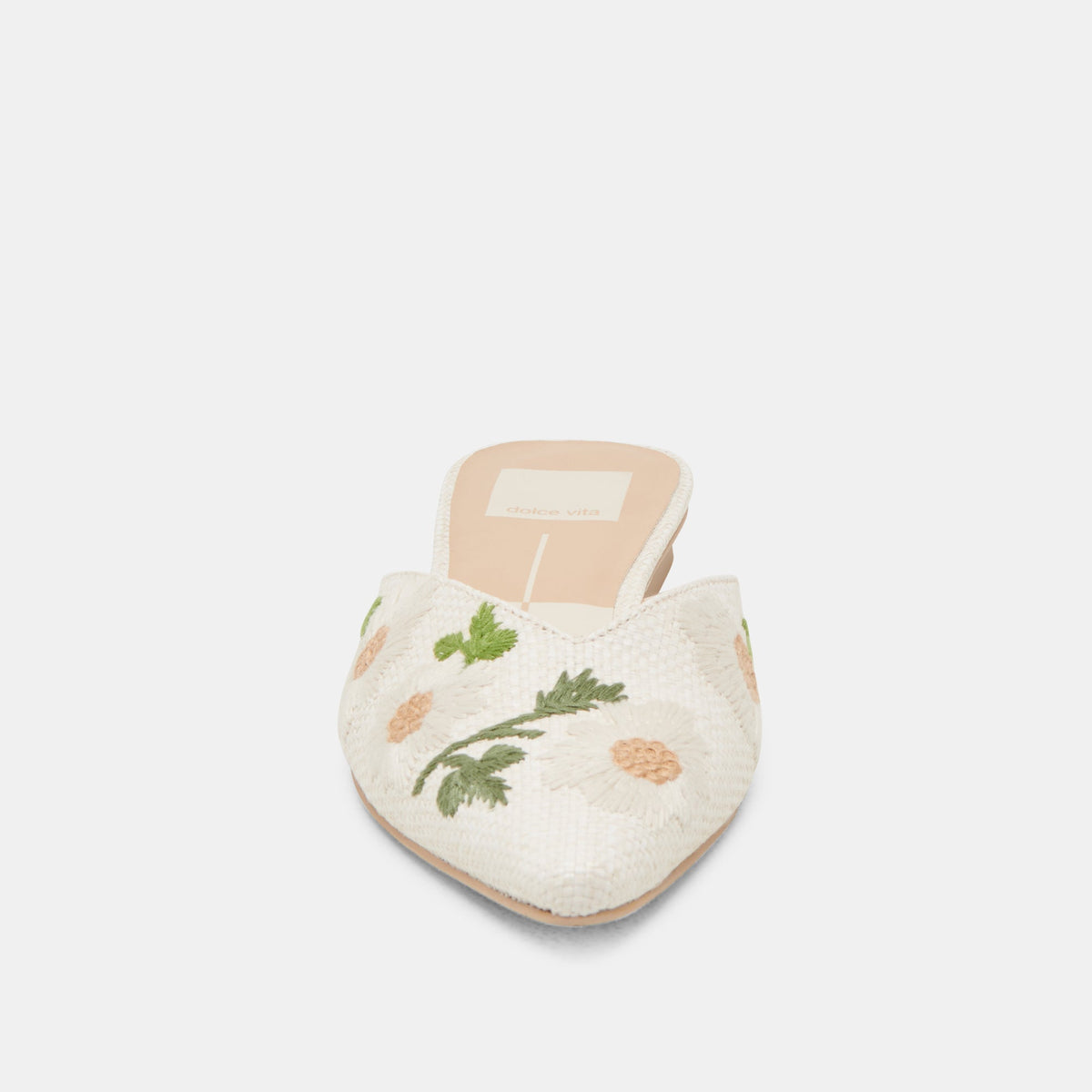 ELM FLATS WHITE FLORAL RAFFIA - Dolce Vita