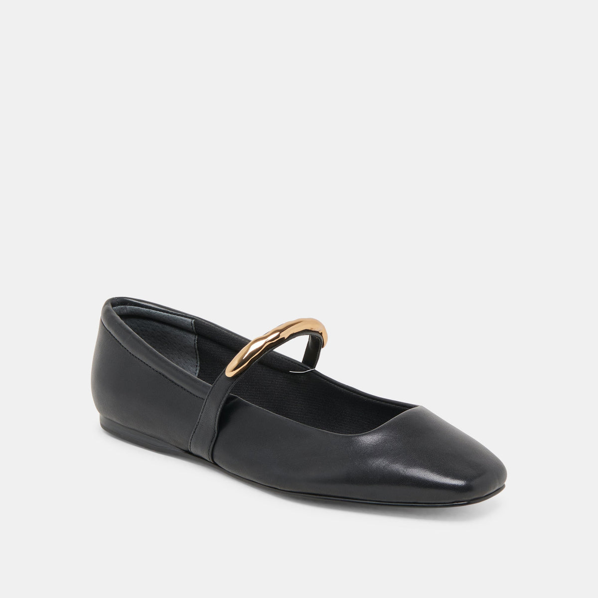 RADYA BALLET FLATS BLACK LEATHER - Dolce Vita