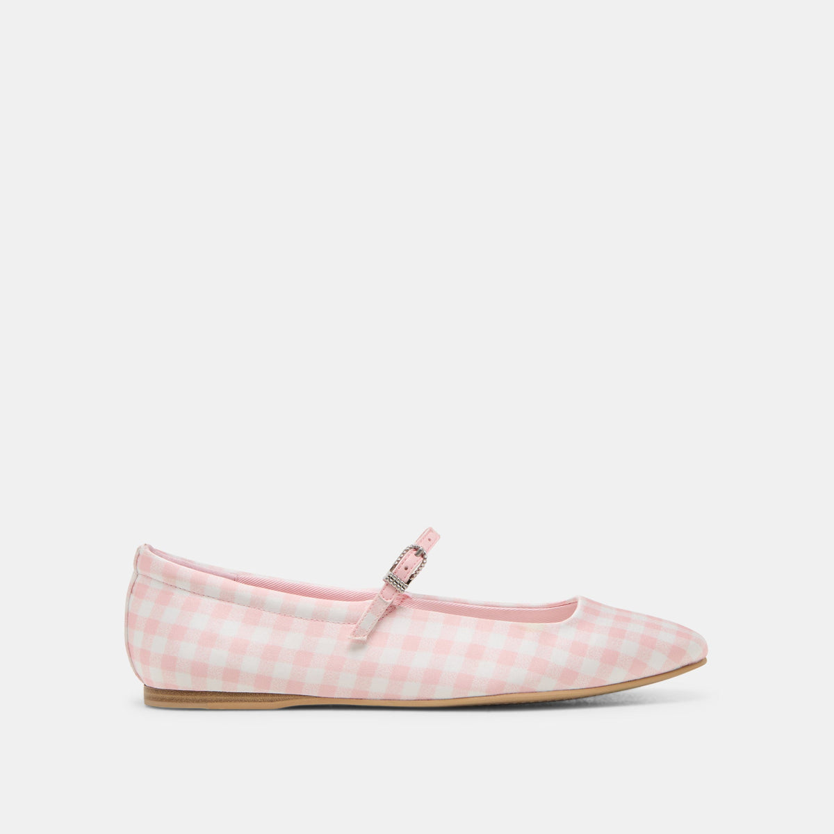Reyes X Byrdie Golf Pink Plaid Gingham Wide Ballet Flats - Dolce Vita