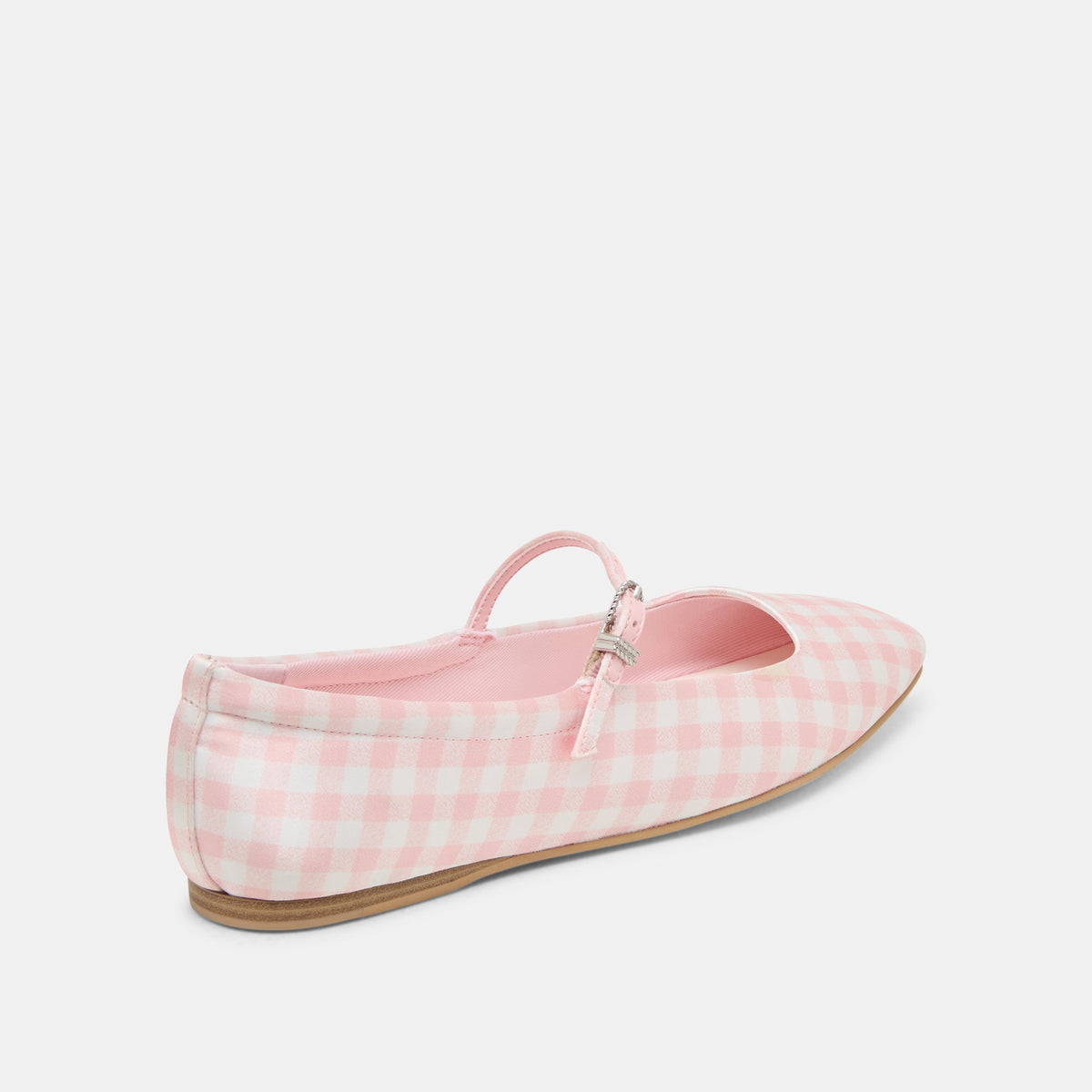 Reyes X Byrdie Golf Pink Plaid Gingham Wide Ballet Flats - Dolce Vita
