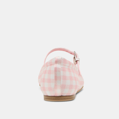 Reyes X Byrdie Golf Pink Plaid Gingham Wide Ballet Flats - Dolce Vita