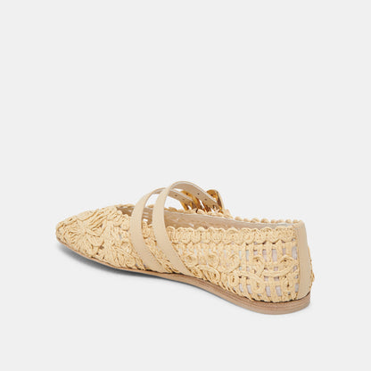 BAYLEE SUNFLOWER BALLET FLATS LT NATURAL MACRAME - Dolce Vita