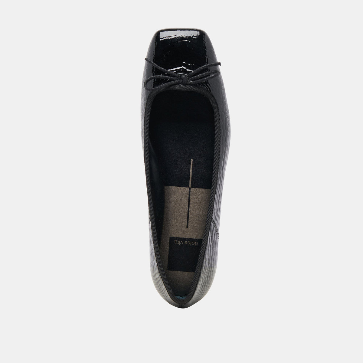 Anisa Ballet Flats NOIR EMBOSSED LEATHER - Dolce Vita