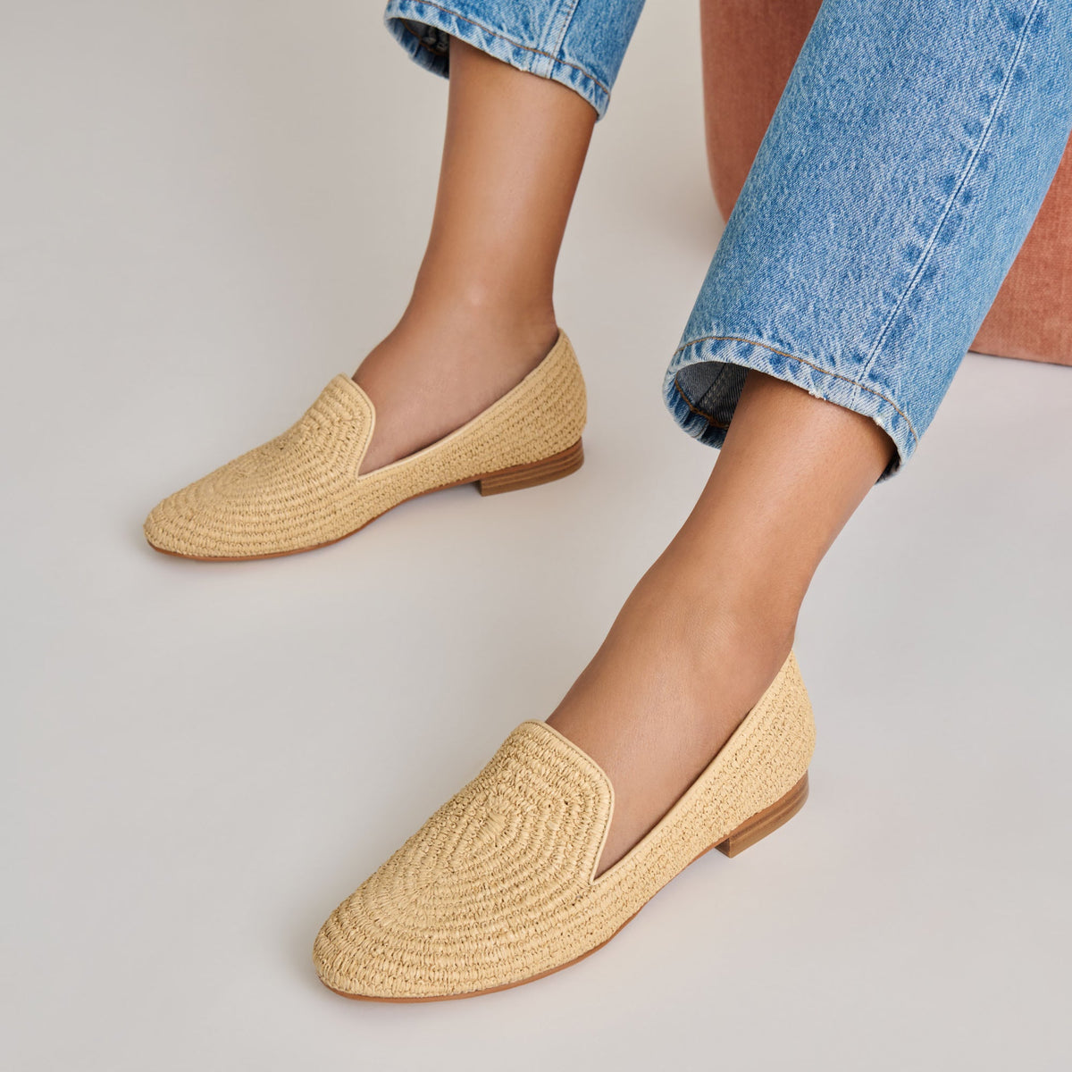 Baylen Natural Woven Raffia Flats - Dolce Vita