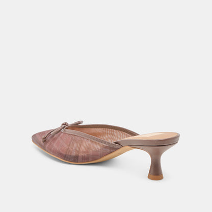 Cleo Cognac Plaid Mesh Heels - Dolce Vita