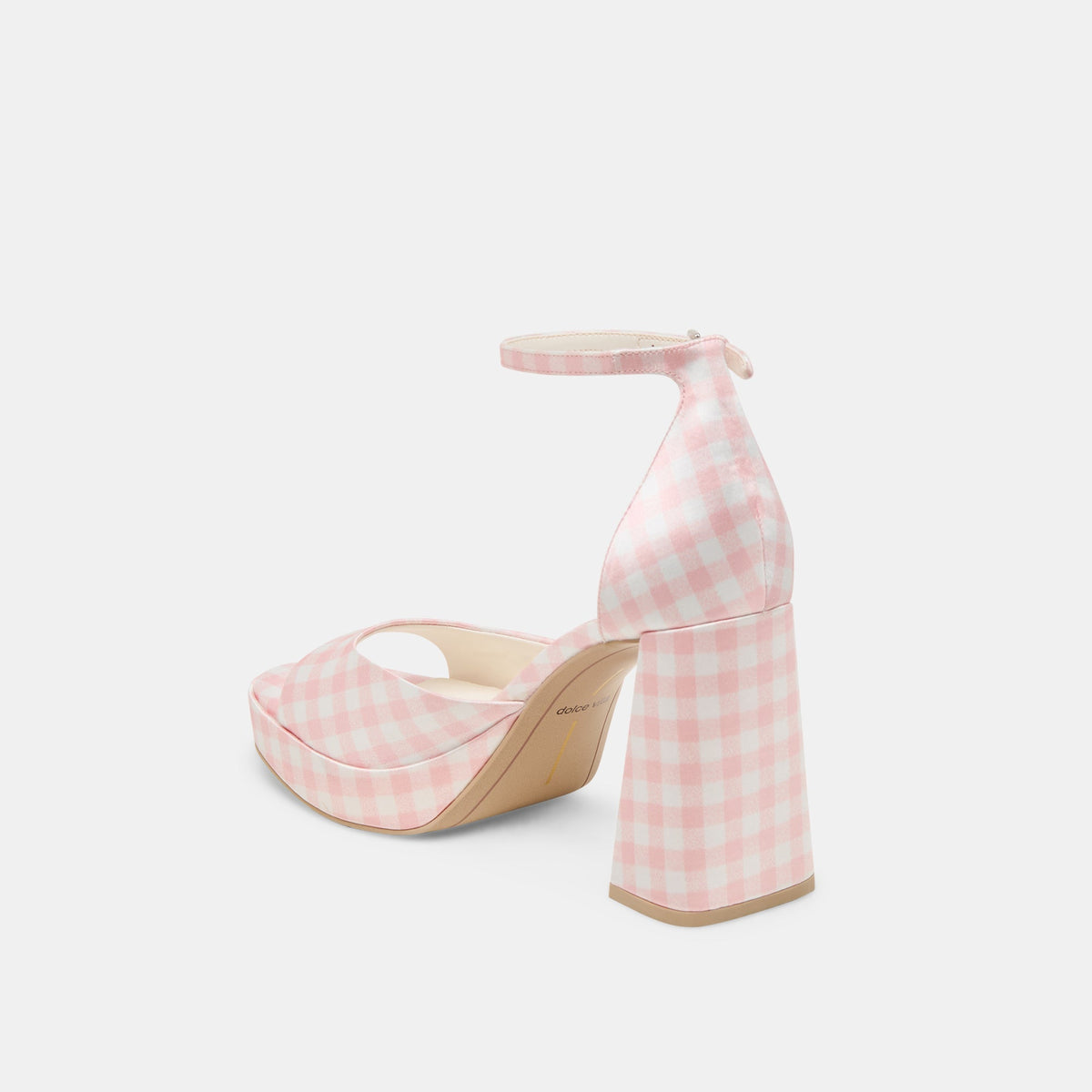 Reyes X Byrdie Golf Pink Plaid Gingham Heels - Dolce Vita
