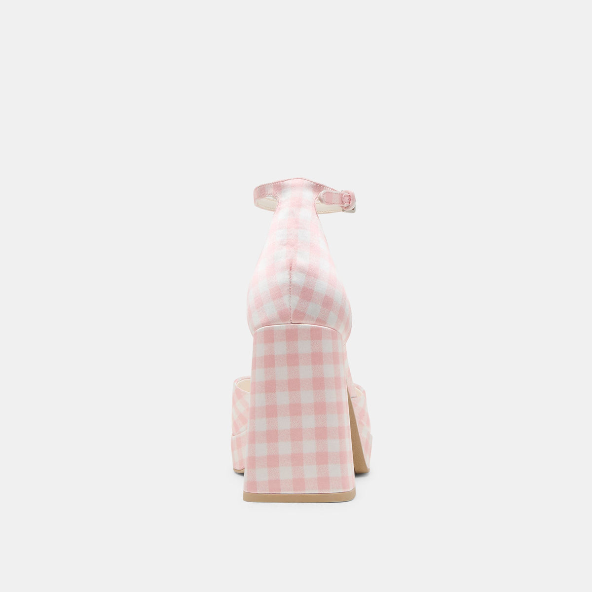 Reyes X Byrdie Golf Pink Plaid Gingham Heels - Dolce Vita