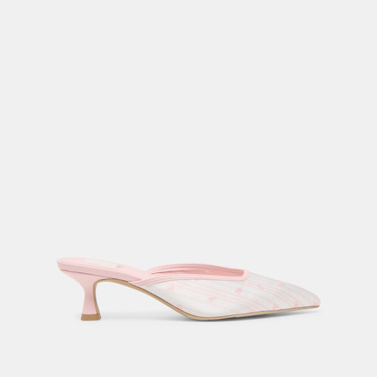 Cleo X Byrdie Gold Pink Floral Satin Heels - Dolce Vita