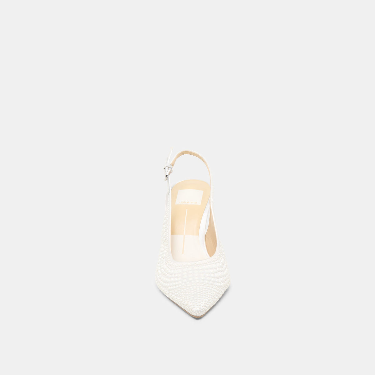 Elasi Pearl Off White Satin Heels - Dolce Vita