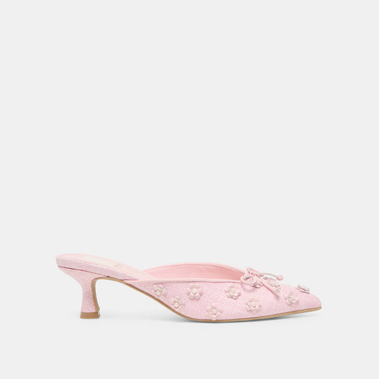 Camilo X Byrdie Golf Pink Raffia Wide Heels - Dolce Vita