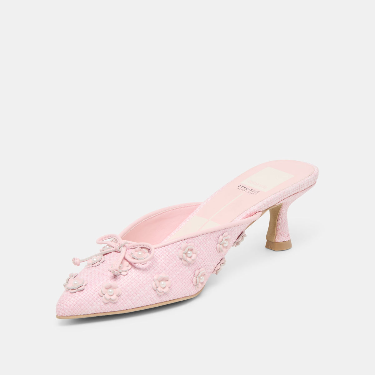 Camilo X Byrdie Golf Pink Raffia Wide Heels - Dolce Vita