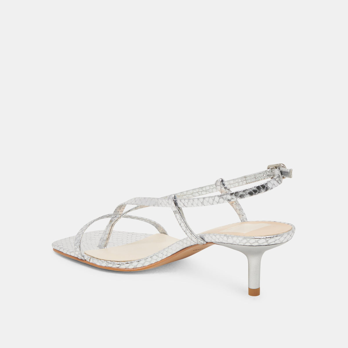 LAURY HEELS SILVER EMBOSSED LEATHER - Dolce Vita
