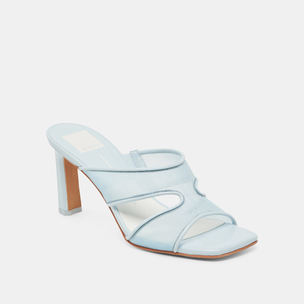 Gitel Wide Ice Blue Mesh Heels - Dolce Vita