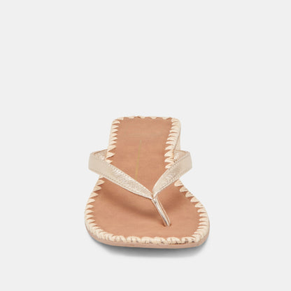 BARTY SANDALS GOLD METALLIC LEATHER - Dolce Vita