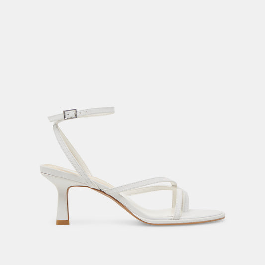 MORAH WIDE HEELS TRUE WHITE LEATHER - Dolce Vita