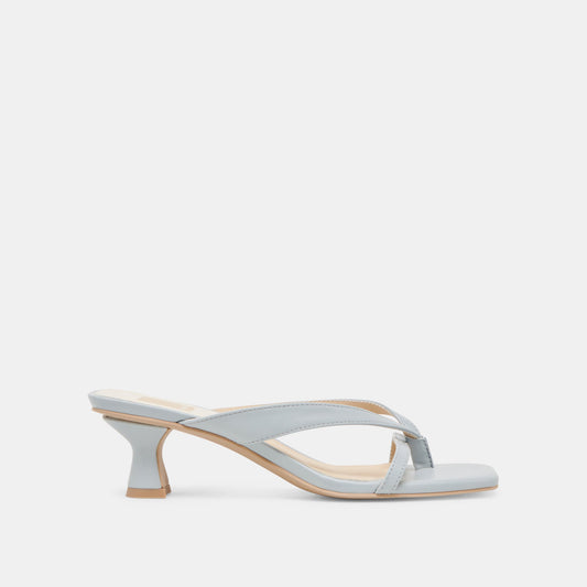 BREVEL WIDE HEELS LIGHT BLUE LEATHER - Dolce Vita