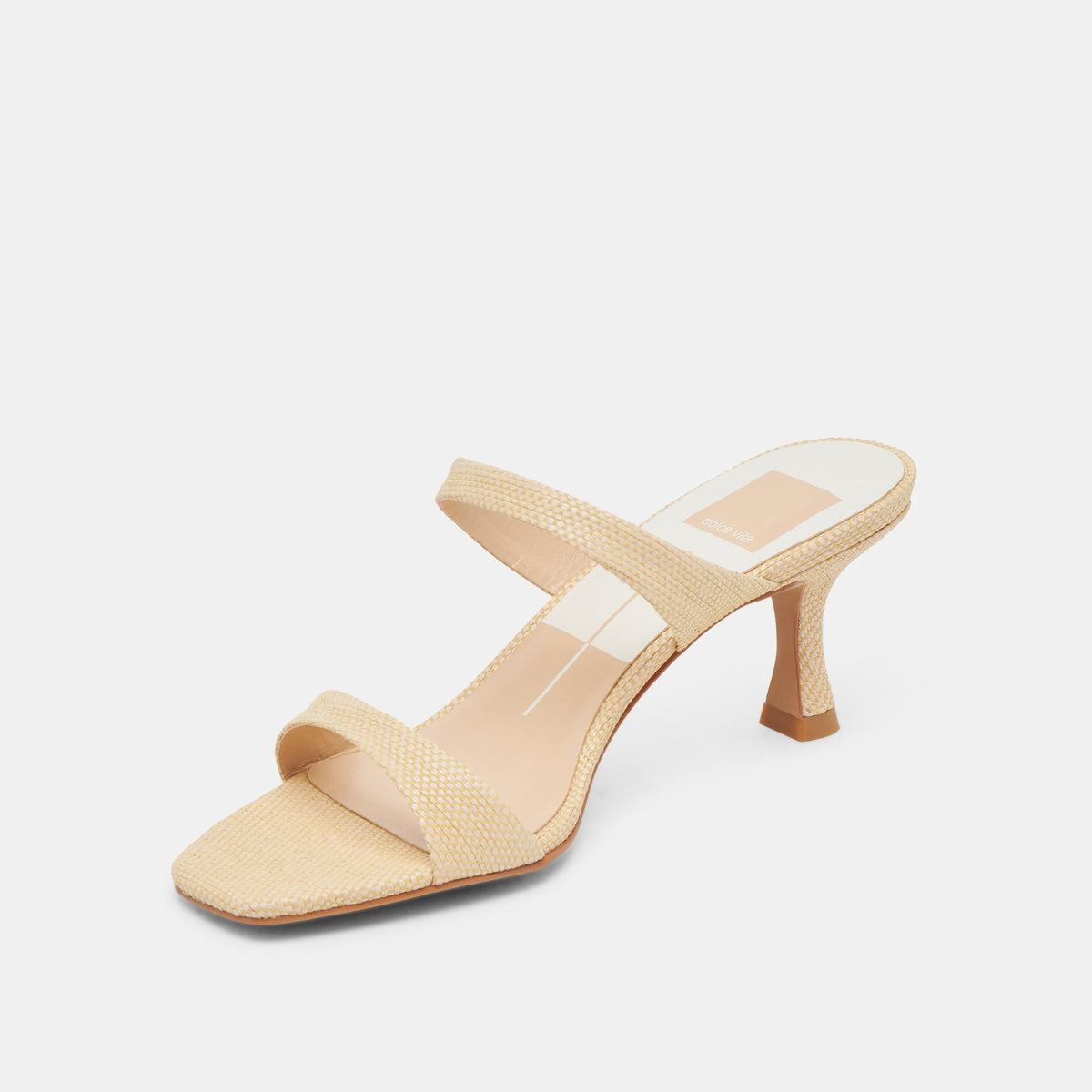 Genora Lt Natural Woven Raffia Heels - Dolce Vita